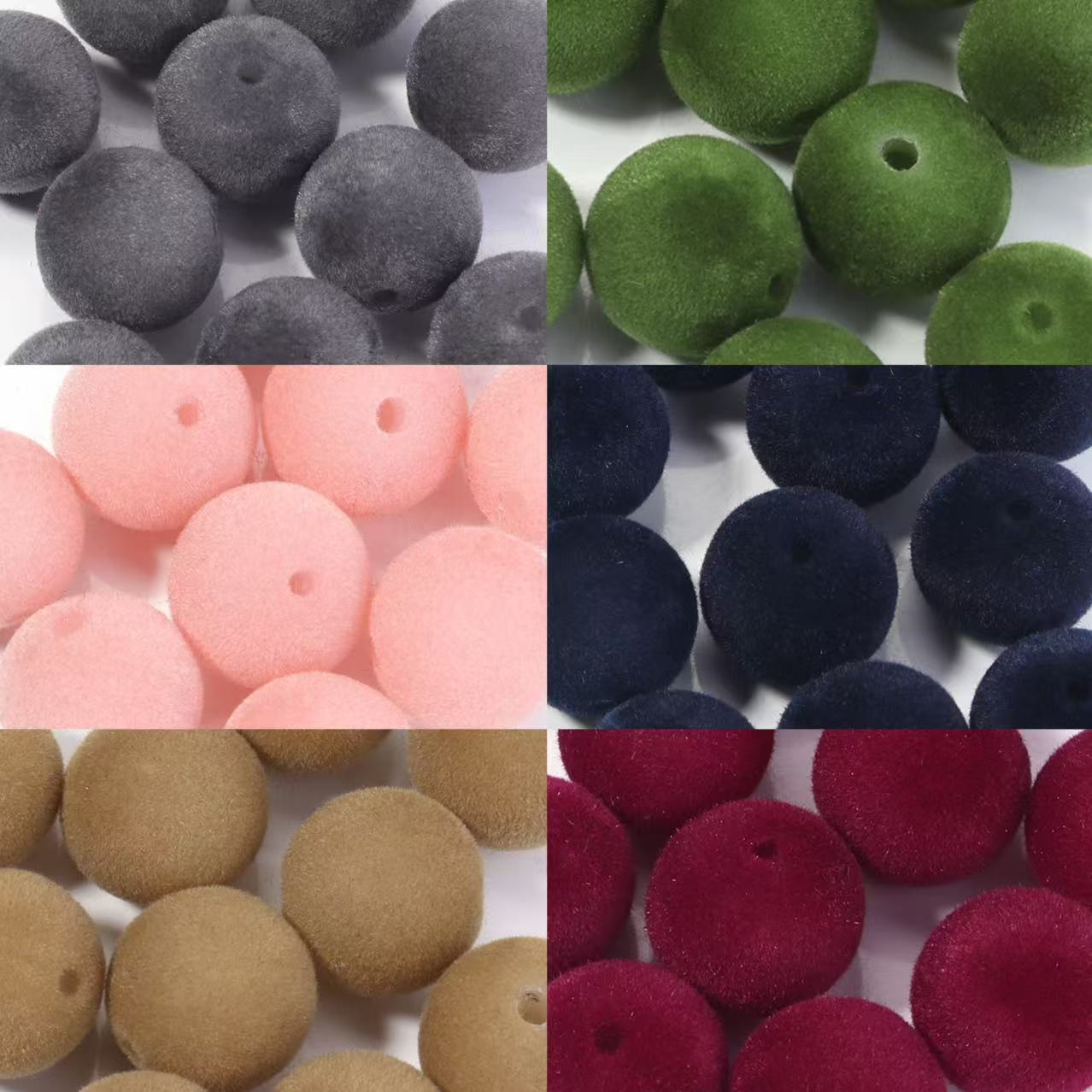 Bead Mat Velvet - 10 unids/lote de cuentas acrílicas flocadas