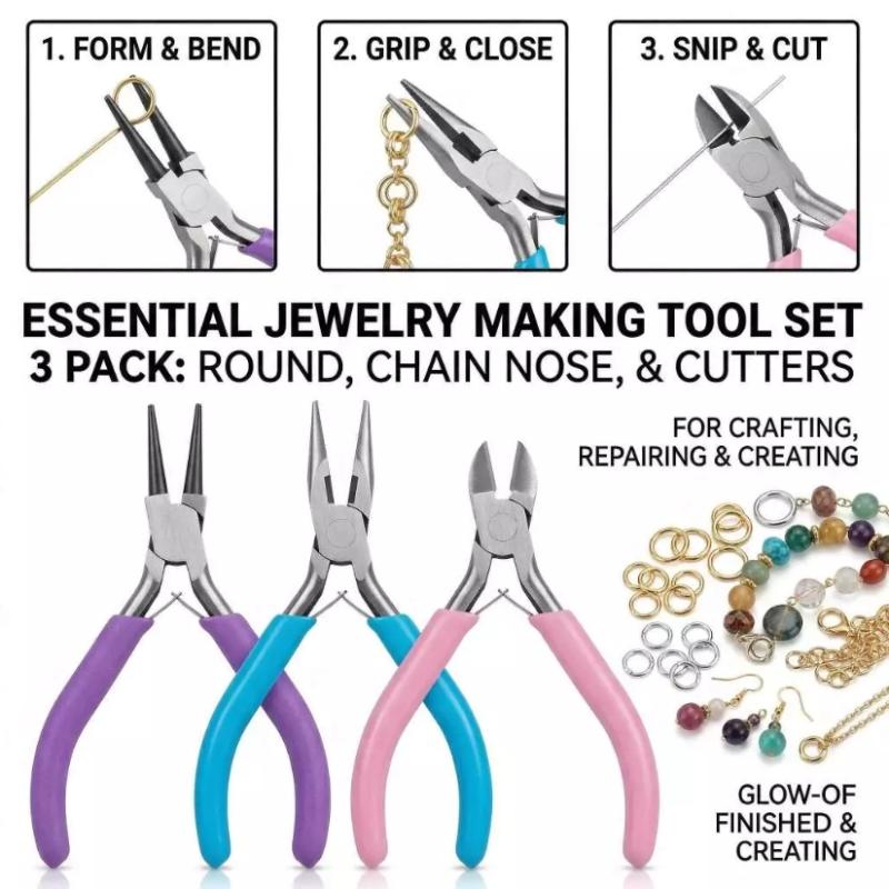 Jewelry Making Round Nose Pliers - 【L】1/3PCS Juego de Alicates para Fabricación
