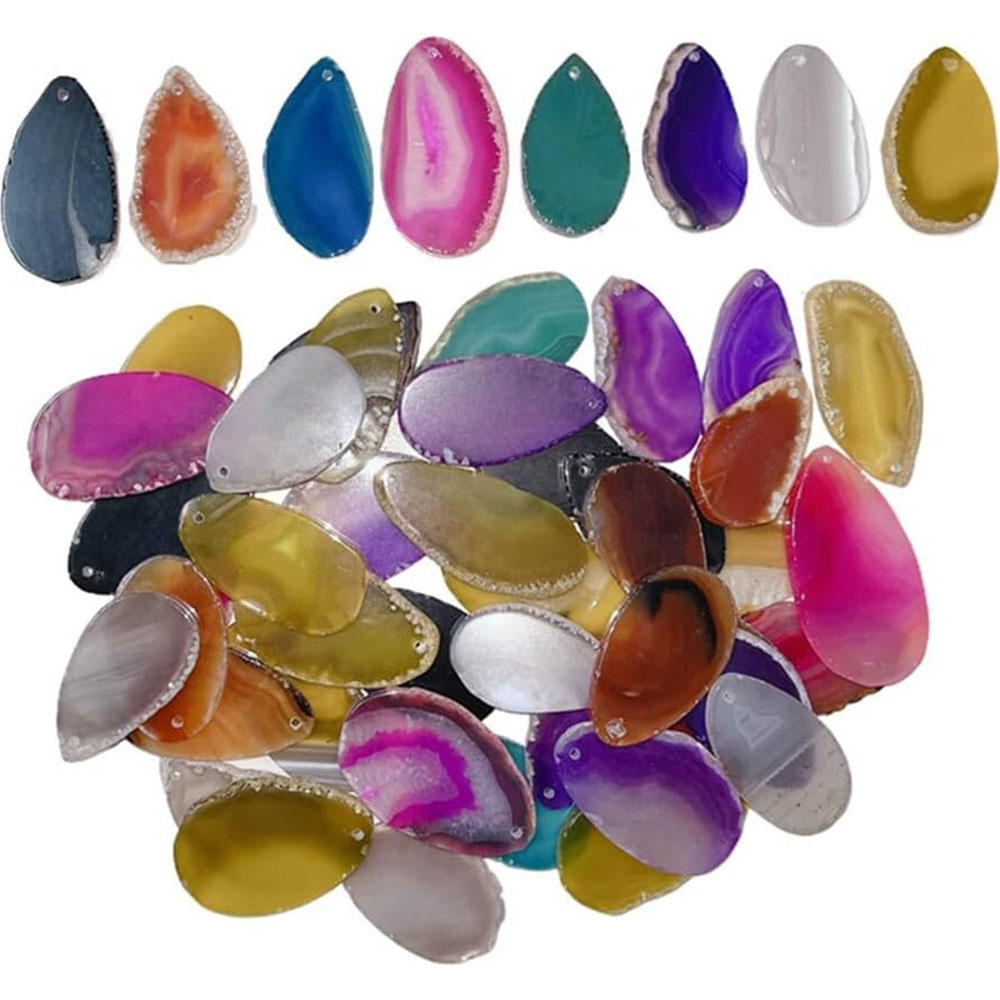 Rebanadas de ágata pulida, geo - Jewelry Making Table reseña y precio
