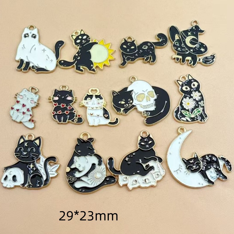 10 piezas de dijes de gato neg - Jewelry Making Pendants reseña y precio